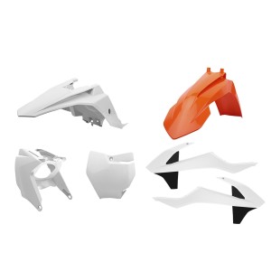 POLISPORT KOMPLET PLASTIKÓW KTM SX 65 \'16-\'23 ZESTAW ZAWIERA OSŁONĘ FILTRA POWIETRZA (AIRBOX) KOLOR BIAŁY POMARAŃCZOWY (OEM)