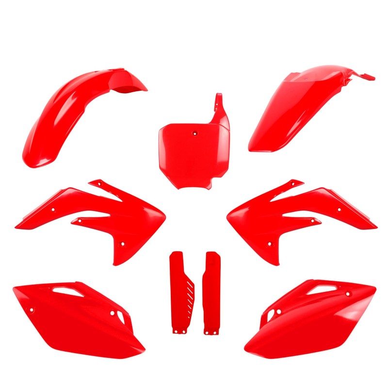 POLISPORT KOMPLET PLASTIKÓW (FULL KIT) HONDA CRF 150 \'07-\'25 W ZESTAWIE TABLICA PRZEDNIA (8663200004) I OSŁONY AMORTYZARORÓW (