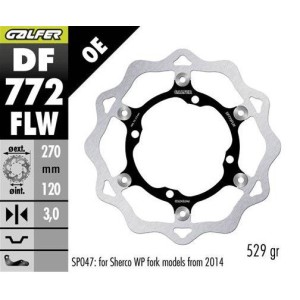 GALFER TARCZA HAMULCOWA PRZÓD SHERCO SE/SEF 250/300/450/500 \'09- (TYLKO Z ZAWIESZENIAMI SACHS; WP WYMAGA SP047) WAVE (270X120X3