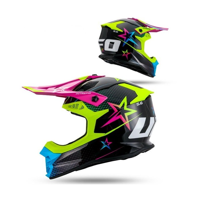 UFO 2026/01 KASK INTREPID CROSS KOLOR CZARNY/ŻÓŁTY/RÓŻOWY ROZMIAR M ( ECE 22R06 ) - KOLEKCJA 2026