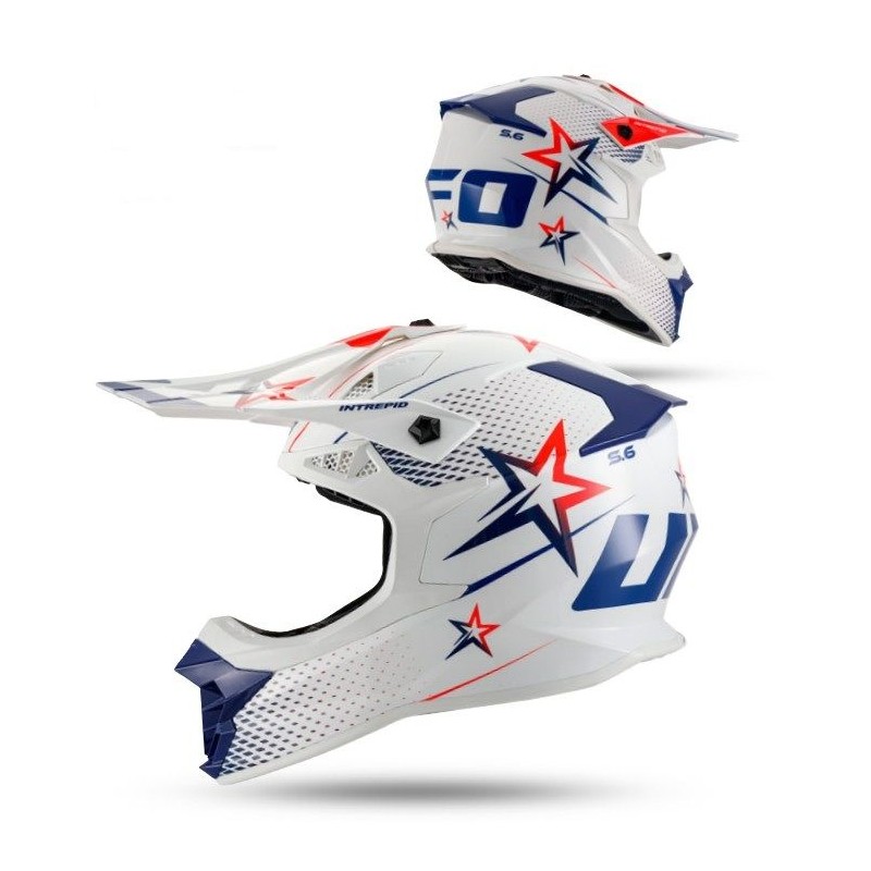 UFO 2026/01 KASK INTREPID CROSS KOLOR BIAŁY/CZERWONY ROZMIAR XL ( ECE 22R06 ) - KOLEKCJA 2026