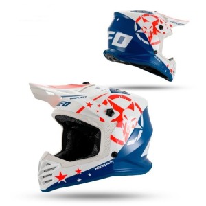 UFO 2026/01 KASK KOREY CROSS DZIECIĘCY / JUNIOR / KID KOLOR NIEBIESKI/BIAŁY ROZMIAR M ( HOMOLOGACJA ECE 22R06, ZAPIĘCIE MIKROMET