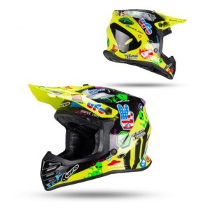 UFO 2026/01 KASK KOREY CROSS DZIECIĘCY / JUNIOR / KID KOLOR CZARNY/ŻÓŁTY NEON ROZMIAR S ( HOMOLOGACJA ECE 22R06, ZAPIĘCIE MIKROM