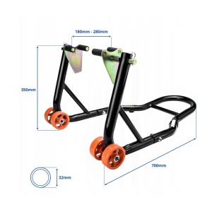 BIKETEC PROMOCJA PODNOŚNIK STOJAK MOTOCYKLOWY BIKER (PRZÓD/TYŁ) TYP-V (ROLKI) KOMPLET