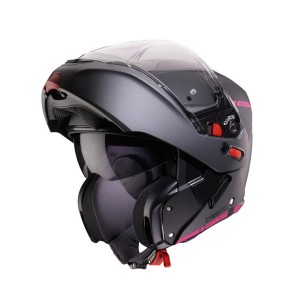 CABERG KASK SZCZĘKOWY FLIP-UP MODEL HORUS X RAY CZARNY MAT/SZARY/FUKSJA (INTENSYWNY ODCIEŃ RÓŻOWEGO) ROZMIAR S