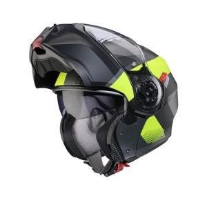CABERG KASK SZCZĘKOWY FLIP-UP MODEL DUKE EVO INDY KOLOR SZARY/CZARNY/ŻÓŁTY FLUO ROZMIAR M (PINLOCK W ZESTAWIE)