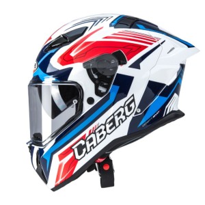 CABERG KASK INTEGRALNY Z BLENDĄ MODEL DRIFT EVO II JARAMA KOLOR BIAŁY/CZERWONY/NIEBIESKI ROZMIAR XS (PINLOCK W ZESTAWIE)
