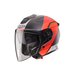 CABERG KASK OTWARTY JET OTWARTY FLYON II CARBON ADDICT CZARNY MAT/CZERWONY ROZMIAR L