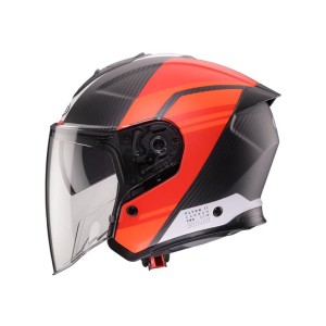CABERG KASK OTWARTY JET OTWARTY FLYON II CARBON ADDICT CZARNY MAT/CZERWONY ROZMIAR M