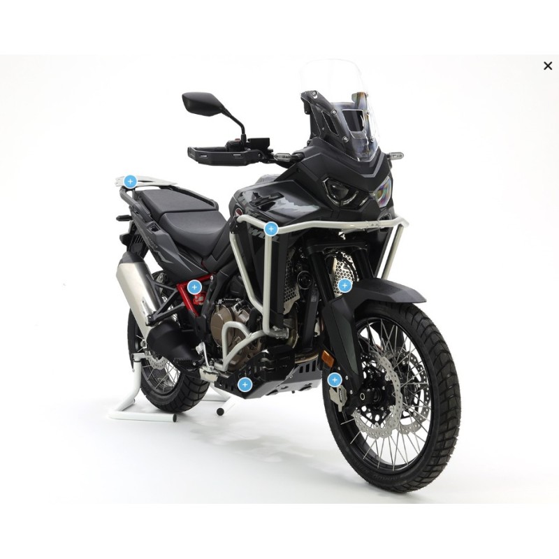 CROSSPRO NOWOŚĆ GMOLE ALUMINIOWE OSŁONY SILNIKA I CHŁODNIC HONDA CRF 1100L \'24- KOLOR CZARNY MAT