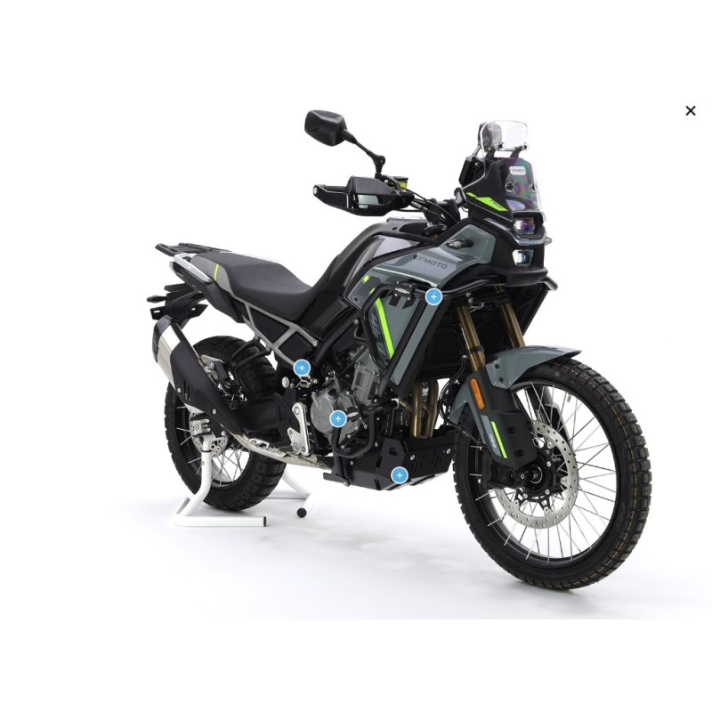 CROSSPRO NOWOŚĆ GMOLE ALUMINIOWE GÓRNE OSŁONY SILNIKA I CHŁODNIC CF MOTO MT 450 \'24- KOLOR CZARNY MAT