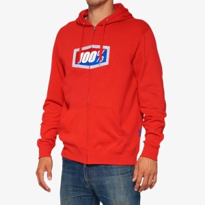 100 PROCENT BLUZA NA ZAMEK OFFICIAL ZIP HOODIE FLEECE RED KOLOR CZERWONY ROZMIAR M