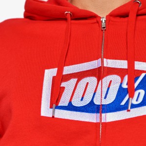100 PROCENT BLUZA NA ZAMEK OFFICIAL ZIP HOODIE FLEECE RED KOLOR CZERWONY ROZMIAR M
