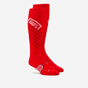 100 PROCENT SKARPETY HI SIDE THIN MX SOCKS RED KOLOR CZERWONY ROZMIAR /XL