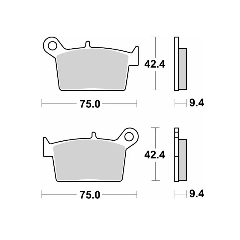 SBS NOWOŚĆ KLOCKI HAMULCOWE KH697 STREET STANDART CERAMIC TYŁ SWM ACE OF SPADES \'18-\'21, RS R \'18-\'20 KOLOR CZARNY
