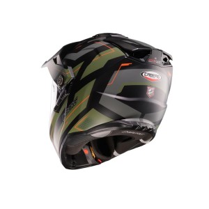 CABERG KASK OFFROAD / TRAIL / ADVENTURE DUOSPORT (DUAL) TANAMI RANGER CZARNY MAT/ZIELONY (KHAKI)/POMARAŃCZOWY KOLOR ROZMIAR M