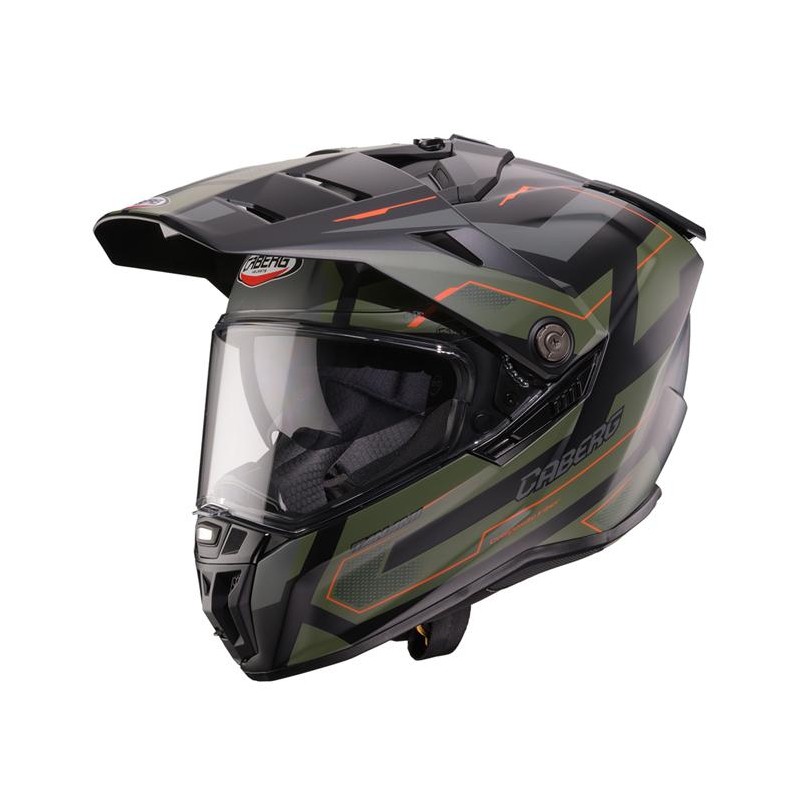 CABERG KASK OFFROAD / TRAIL / ADVENTURE DUOSPORT (DUAL) TANAMI RANGER CZARNY MAT/ZIELONY (KHAKI)/POMARAŃCZOWY KOLOR ROZMIAR XL