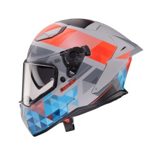 CABERG KASK INTEGRALNY Z BLENDĄ MODEL DRIFT EVO II PRISM KOLOR SZARY/CZERWONY FLUO/NIEBIESKI MAT ROZMIAR L