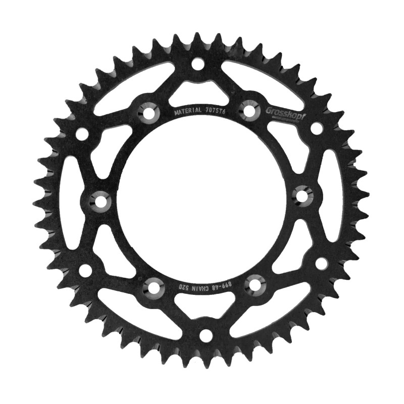 GROSSKOPF ZĘBATKA TYLNA ALUMINIOWA T7075 (ERGAL) KOLOR CZARNY 899 48 (89948) KTM SX/SXF/SX-F/EXCF/EXC-F/EXC/LC4/SC/MXC/ \'91-\'2