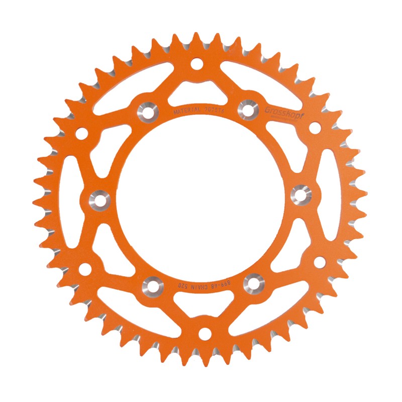 GROSSKOPF ZĘBATKA TYLNA ALUMINIOWA T7075 (ERGAL) KOLOR POMARAŃCZOWY 899 48 (89948) KTM SX/SXF/SX-F/EXCF/EXC-F/EXC/LC4/SC/MXC/ \'