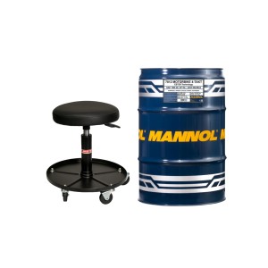 MANNOL OLEJ SILNIKOWY 4T MOTORBIKE 10W40 60L ESTER + MA2 SYNTETYK (7812) (API SN) - BECZKA 60L ZESTAW PROMOCYJNY Z KRZESŁEM WARS
