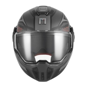 NOX PREMIUM KASK SZCZĘKOWY FLIP-BACK (SZCZĘKA DO TYŁU) Z BLENDĄ SPINNER ARK KOLOR CZARNY MAT/CZERWONY ROZMIAR S