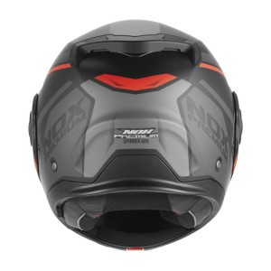 NOX PREMIUM KASK SZCZĘKOWY FLIP-BACK (SZCZĘKA DO TYŁU) Z BLENDĄ SPINNER ARK KOLOR CZARNY MAT/CZERWONY ROZMIAR S