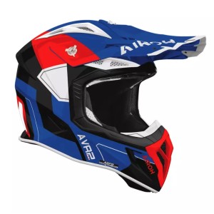 AIROH KASK CROSS / ENDURO / ATV / QUAD AVIATOR ACE 2 SHIELD BLUE RED GLOSS KOLOR CZARNY/NIEBIESKI/CZERWONY ROZMIAR S
