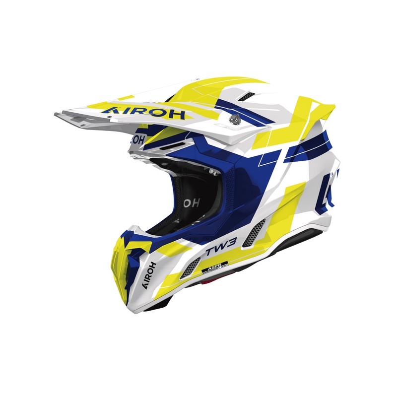 AIROH KASK CROSS / ENDURO / ATV / QUAD TWIST 3 DYNASTY BLUE YELLOW GLOSS KOLOR ŻÓŁTY/NIEBIESKI/BIAŁY ROZMIAR S