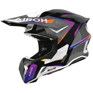 AIROH KASK CROSS / ENDURO / ATV / QUAD TWIST 3 HUSTLE GLOSS KOLOR CZARNY/FIOLETOWY/BIAŁY ROZMIAR S