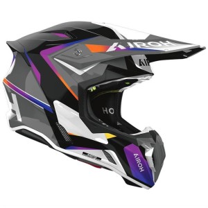 AIROH KASK CROSS / ENDURO / ATV / QUAD TWIST 3 HUSTLE GLOSS KOLOR CZARNY/FIOLETOWY/BIAŁY ROZMIAR S
