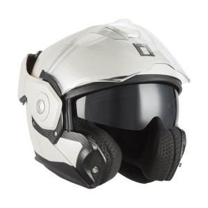 nox premium kask szczękowy flip-back (szczęka do tyłu) z blendą spinner kolor biały połysk rozmiar xxl