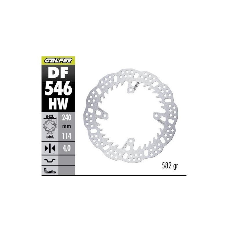 GALFER TARCZA HAMULCOWA TYŁ DUCATI DESMO 450MX \'24-\'26 (240X114X4MM) SHARK ENDURO MX