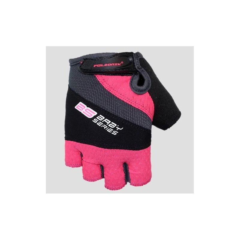 polednik rękawice / rękawiczki rowerowe / mtb (bez palców) model bs baby (dziecięce / kid / junior) kolor różowy/czarny rozmiar 