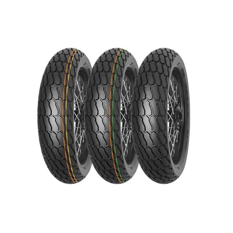 mitas opona 130/80-19 (27x7-19) ft-18 flat track nhs tt (zielony pasek) przód/tył dot 42/2022