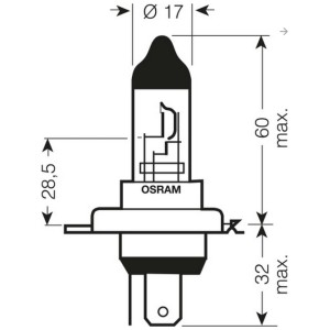 OSRAM ŻARÓWKA H4 12V 60/55W P43T ORIGINAL