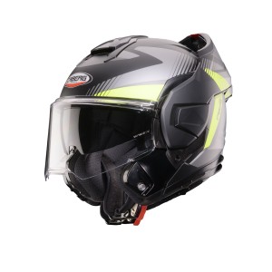 CABERG KASK SZCZĘKOWY FLIP-BACK (SZCZĘKA DO TYŁU) MODEL TRIP LUNAR SOLID KOLOR CZARNY MAT/SZARY/ŻÓŁTY FLUO ROZMIAR M (PINLOCK W 