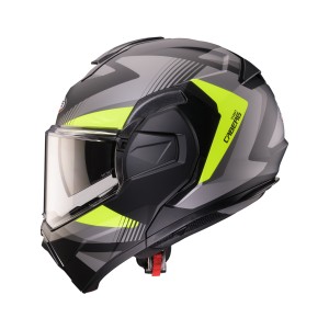 CABERG KASK SZCZĘKOWY FLIP-BACK (SZCZĘKA DO TYŁU) MODEL TRIP LUNAR SOLID KOLOR CZARNY MAT/SZARY/ŻÓŁTY FLUO ROZMIAR M (PINLOCK W 