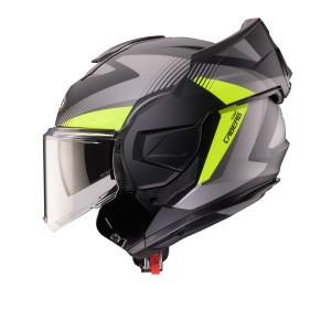 CABERG KASK SZCZĘKOWY FLIP-BACK (SZCZĘKA DO TYŁU) MODEL TRIP LUNAR SOLID KOLOR CZARNY MAT/SZARY/ŻÓŁTY FLUO ROZMIAR XL (PINLOCK W