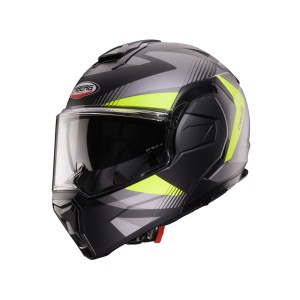 CABERG KASK SZCZĘKOWY FLIP-BACK (SZCZĘKA DO TYŁU) MODEL TRIP LUNAR SOLID KOLOR CZARNY MAT/SZARY/ŻÓŁTY FLUO ROZMIAR XXL (PINLOCK 