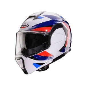CABERG KASK SZCZĘKOWY FLIP-BACK (SZCZĘKA DO TYŁU) MODEL TRIP LUNAR SOLID KOLOR BIAŁY/NIEBIESKI/CZERWONY ROZMIAR L (PINLOCK W ZES