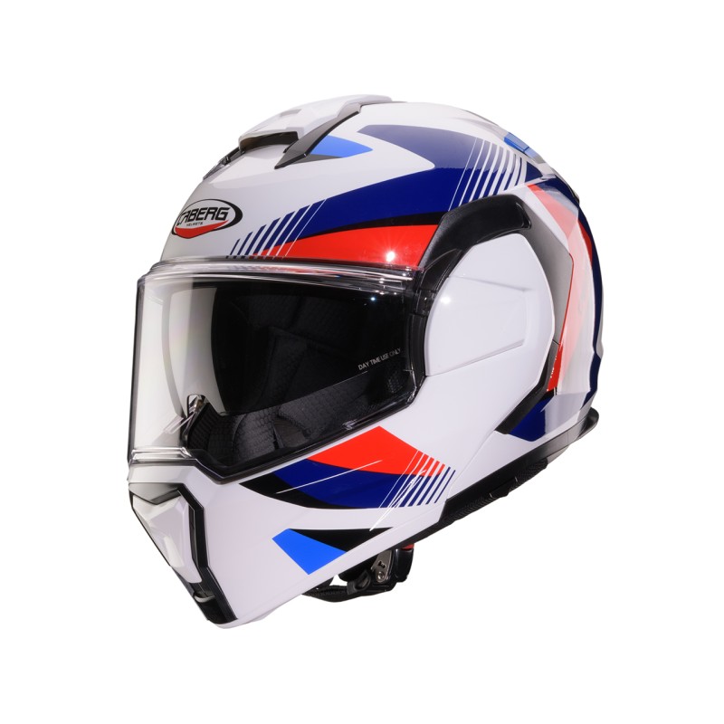 CABERG KASK SZCZĘKOWY FLIP-BACK (SZCZĘKA DO TYŁU) MODEL TRIP LUNAR SOLID KOLOR BIAŁY/NIEBIESKI/CZERWONY ROZMIAR XL (PINLOCK W ZE