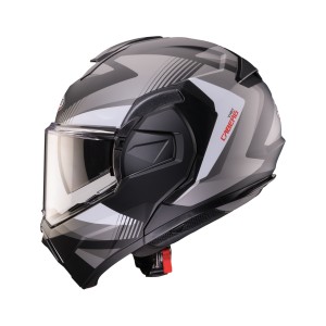 CABERG KASK SZCZĘKOWY FLIP-BACK (SZCZĘKA DO TYŁU) MODEL TRIP LUNAR SOLID KOLOR CZARNY MAT/BIAŁY/SZARY ROZMIAR M (PINLOCK W ZESTA