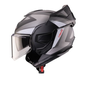 CABERG KASK SZCZĘKOWY FLIP-BACK (SZCZĘKA DO TYŁU) MODEL TRIP LUNAR SOLID KOLOR CZARNY MAT/BIAŁY/SZARY ROZMIAR M (PINLOCK W ZESTA