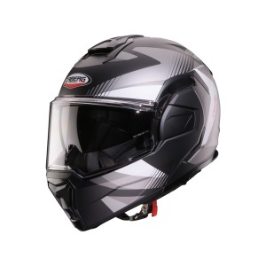 CABERG KASK SZCZĘKOWY FLIP-BACK (SZCZĘKA DO TYŁU) MODEL TRIP LUNAR SOLID KOLOR CZARNY MAT/BIAŁY/SZARY ROZMIAR XL (PINLOCK W ZEST