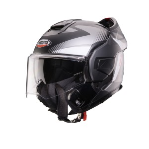 CABERG KASK SZCZĘKOWY FLIP-BACK (SZCZĘKA DO TYŁU) MODEL TRIP LUNAR SOLID KOLOR CZARNY MAT/BIAŁY/SZARY ROZMIAR XXL (PINLOCK W ZES