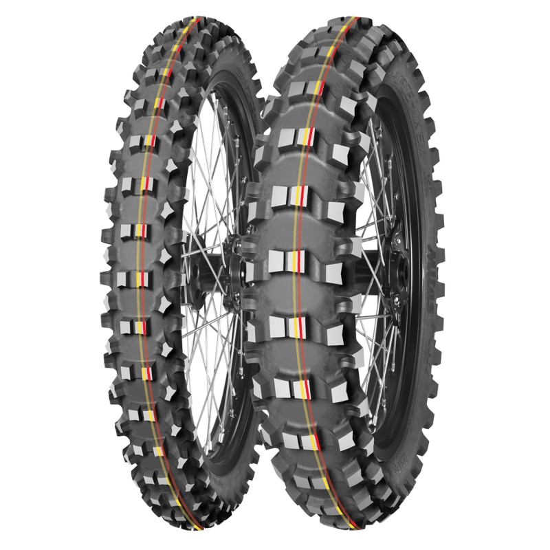 MITAS OPONA 90/100-14 TERRA FORCE-MX SM 49M (CZERWONO-ŻÓŁTY PASEK) TT TYŁ DOT 2026 (DOT:XJDS) (460050) (ZAMIENNIK:70000173)