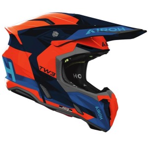 AIROH KASK CROSS / ENDURO / ATV / QUAD TWIST 3 FANCY BLUE ORANGE KOLOR CZARNY/POMARAŃCZOWY/NIEBIESKI ROZMIAR M