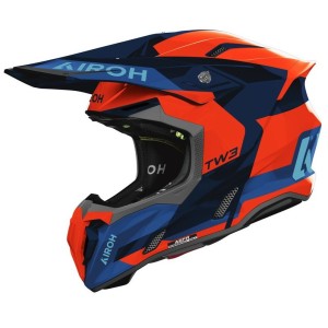 AIROH KASK CROSS / ENDURO / ATV / QUAD TWIST 3 FANCY BLUE ORANGE KOLOR CZARNY/POMARAŃCZOWY/NIEBIESKI ROZMIAR S