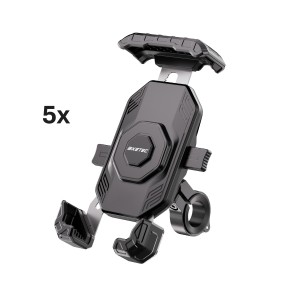 BIKETEC PRO PAKIET 5 SZTUK UCHWYT MOTOCYKLOWY NA TELEFON MONTOWANY NA KIEROWNICĘ LUB LUSTERKO